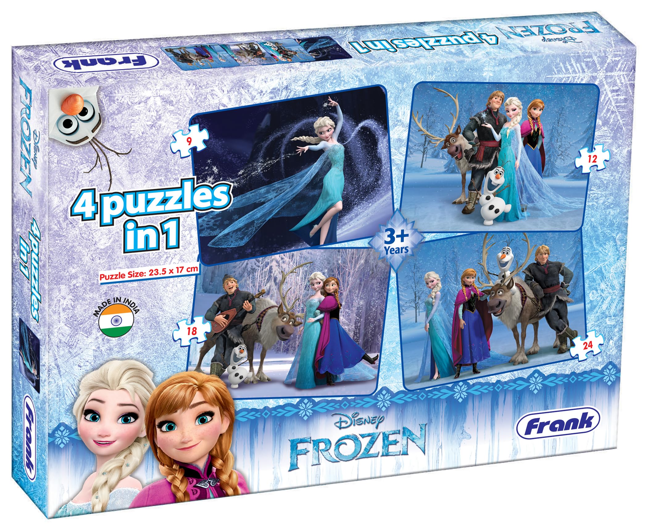 Buy Frank Disney Frozen - A Set of 4 Jigsaw Puzzle for Kids Above